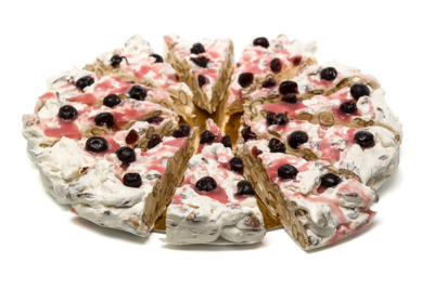 Pizza di torrone tenero all'amarena