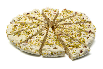 Pizza di torrone tenero al pistacchio