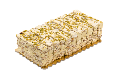 Fette di torrone tenero al pistacchio